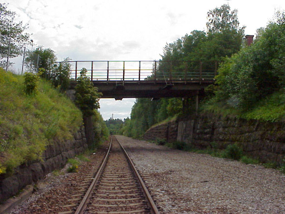 Railroad track west of center Söderhamn